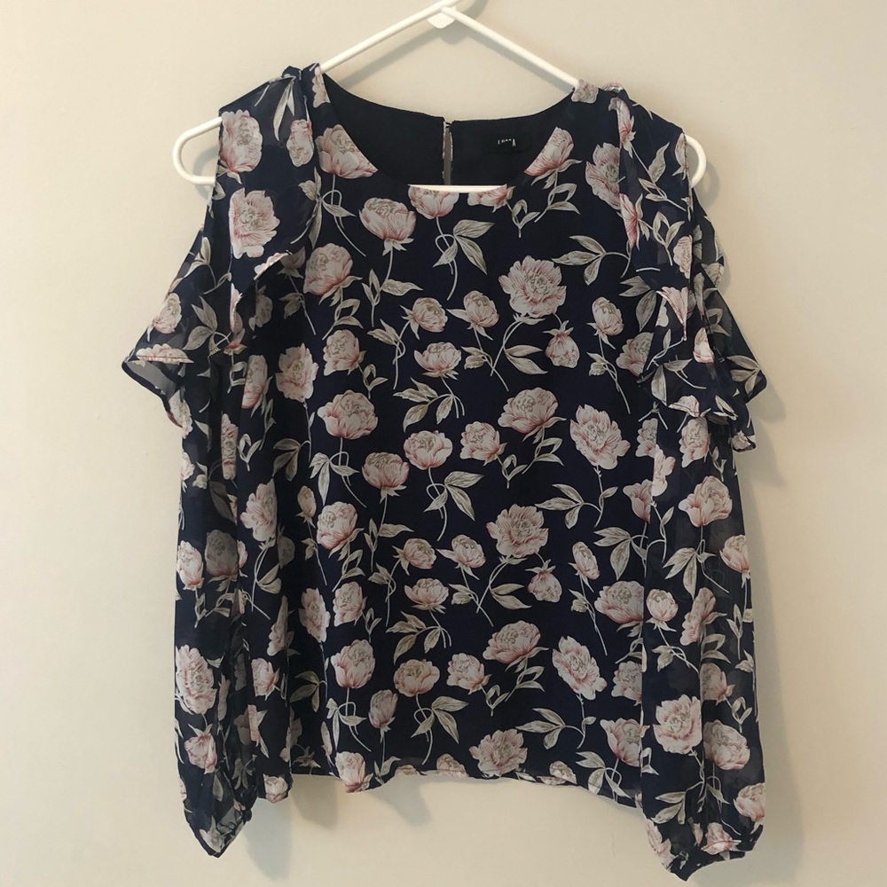 Cold-Shoulder Floral Blouse